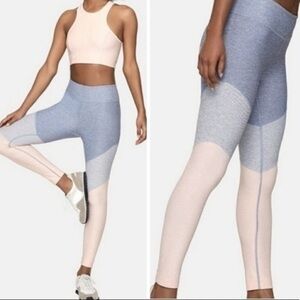 Outdoor Voices Colorblock Springs 7/8 Lake/Dove/Rose Quartz Leggings small